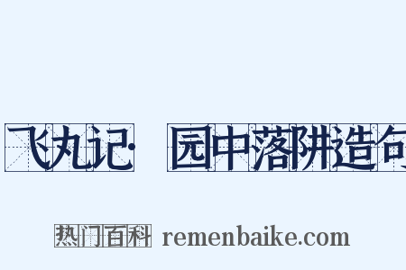 飞丸记·园中落阱造句是什么意思的图片